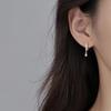 Exquisitos pendientes de lujo con incrustaciones de diamantes, ligeros y elegantes, con hebilla de plata 925 para mujer, elegantes y distintivos, con forma cuadrada, de alta gama para mujer.