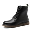 Botas Martins outono e inverno com forro de lã acolchoado vento britânico preto ferramentas sapatos masculinos de couro sapatos de algodão quentes altos uma geração de cabelo