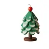 Posavasos de Madera Maciza con Aislamiento Térmico para Árbol de Navidad Transfronterizo, Posavasos con Forma de Árbol, Decoración de Mesa, Posavasos Creativo Anti-quemaduras, Posavasos Resistente a Altas Temperaturas para Ollas y Tazones