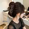 Presilha de garra extra grande e estilosa, estilo abóbora vintage, para cabelos grossos, presilha tubarão larga para a nuca feminina