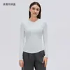 Camiseta Henley Versátil Casual de Otoño Modal Amigable con la Piel Top Deportivo Fitness Yoga Camiseta de Manga Larga para Mujer D25146