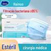 Haishi hainuo máscara de esterilização cirúrgica máscara descartável auricular montada na orelha plana 10 PCs/saco A087