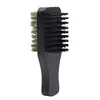Peine Doble Cara para Barba de Hombre, Peine para Estilizar la Barba, Cepillo Limpiador Facial con Mango de Madera, Cepillo para Barba de Cerdas de Jabalí, Herramienta para el Cuidado de la Barba