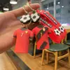 Llavero Colgante de Jersey de Fútbol de Goma Suave Llavero de Bolso de Coche Accesorio Regalo Llavero Divertido al por Mayor