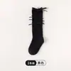 Calcetines de pantorrilla sin costuras para niños, calcetines largos de primavera y otoño con lazo para niñas, calcetines de algodón hasta la mitad de la pantorrilla, estilo ballet, calcetines JK para niñas