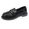 Nuevos Zapatos Planos Perezosos Slip-On con Cadena Otoño e Invierno 2024 para Madres de Escuela Secundaria Zapatos Individuales para Mujer Comercio Exterior para Mujer