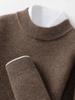 Suéter de cachemira de montaña nuevo de otoño e invierno para hombre, camisa de punto de lana de base plana con cuello alto medio engrosado de 7 pines y talla grande