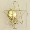Estilo Industrial Nórdico Personalidade Criativa Arte Estrela de Cinco Pontas Restaurante Moderno Simples Bar Corredor Entrada Lustre Dourado