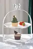 Mesa de postres multicapa de estilo europeo, soporte para pasteles, soporte de tres capas en relieve, plato para pasteles, bandeja de frutas para postres, soporte para pasteles para el té de la tarde