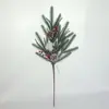 Decoração de Pinha Artificial de Natal Transfronteiriça Acessórios de Galho Único de Pinheiro Galho de Fruta Vermelha Fruto Vermelho Decoração de Feriado Plástico