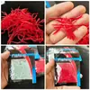 Venta al por mayor de fábrica Gusanos Rojos y Lombrices de Tierra con Olor a Pescado Señuelos Falsos Paquete de 50/100 Piezas Señuelo Realista Señuelo Blando Señuelo Luminoso para Pesca Lombrices Pequeñas