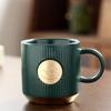 Taza de café de cerámica sencilla de estilo nórdico, taza de café con leche a rayas, taza de leche, taza de agua, venta al por mayor