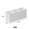 Caja de Almacenamiento de Cosméticos de Escritorio, Portalápices Transparente de Tres Compartimentos, Organizador de Compartimentos para Joyas y Lápices Labiales, Almacenamiento para Lápices de Cejas y Brochas de Maquillaje