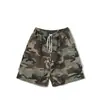 Shorts Cargo Camuflajeados Casuales Lavados Vintage de Cordón Estilo Ro de Calle Europea y Americana con Bolsillos Múltiples y Bolsillo Tipo Acordeón