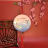 Nova Lanterna Impressa Frente e Verso Lanterna Portátil Antiga Luminosa Estilo Chinês Retrô Ano Novo Alta Transparência Redonda Lanterna de Palácio