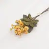 Ramo de Rosas Pequeñas Artificiales Vintage de Múltiples Cabezas de Otoño, Arreglo de Rosas Silvestres, Flores Decorativas para Casa de Huéspedes, Arreglo Floral, Flores Falsas Escénicas