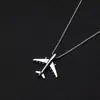 Colar Pingente Pequeno de Avião para Homens e Mulheres, Personalidade Simples, Corrente para Suéter Tendência Hip-Hop Disco Cool