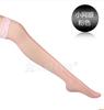 Medias sexys de seda negra y blanca para mujer por encima de la rodilla, con lazo en la pierna, tentación emocional, medias finas de rejilla.