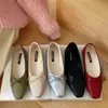 Zapatos Planos de Marca de Nicho de Moda para Mujer 2026 Primavera/Verano Nuevos Tejidos con Lazo Cuadrados de Punta Tacón Bajo Boca Baja Zapatos para Mujer Negros