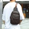 Bolsa de Peito Masculina Marant em Couro Genuíno, Mochila Pequena Casual Moderna e Versátil, Bolsa de Ombro em Couro Macio, Bolsa de Peito Transversal de Couro de Vaca