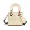 Bolsa Infantil Estilo Nuevo Otoño e Invierno Estilo Pequeño Fragante Bolso de Mano Acolchado para Niñas Bolso Cruzado con Correa Ancha para el Hombro Bolso de Labial con Letras