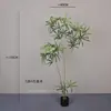 Planta Verde Artificial Madera de Pavo Real Planta en Maceta Decoración de Piso para Sala de Estar, Árbol Falso Adorno Zen de Interior, Decoración Suave para Habitación Modelo Paisajismo