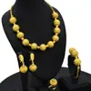 Joia Pingente Grande Redondo Estilo Oriente Médio Dourado Areia Conjunto de Joias Colar de Noiva em estoque atacado