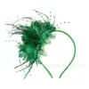 Popular Tiara de Penas Amazon Headress Estilo Retrô Europeu e Americano para Noivas Tiara de Penas Flor Festival de Corridas de Cavalos Acessórios de Cabelo com Flores Preto
