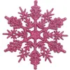 Decoraciones Navideñas 10cm Copos de Nieve, Copos de Nieve de Plástico con Purpurina, Decoración para Árbol de Navidad Colgantes de Copo de Nieve Huecos