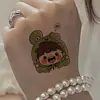 Funda de Brazo de Personaje de Dibujos Animados Verde Linda Pegatina de Tatuaje Personaje de Nicho de Gama Alta Pegatina de Tatuaje Impermeable de Larga Duración para Mujeres