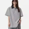 Camisa polo de manga corta con cuello para hombre, camiseta de verano de marca moderna, color liso, corte holgado, top versátil de moda estilo Hong Kong 2026