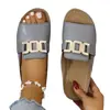 Pantuflas de Plataforma Cuña para Mujer 2025 Nuevo Transfronterizo Talla Grande Moda Casual Simple Hebilla Metálica Sandalias Boca de Pez