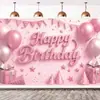 Banner de Decoração de Feliz Aniversário Transfronteiriço Decoração de Festa com Lantejoulas Tema Preto e Dourado Fundo de Aniversário Pano de Atmosfera