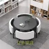 Mesa e Cadeiras Simples Modernas para Negócios e Recepção de Convidados, Mesa Redonda Pequena para Lanchonete de Chá com Leite, Mesa de Jantar