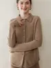 Cárdigan 100% Cachemira para Mujer, Suéter de Cachemira Pura Otoño e Invierno, Cárdigan Tejido con Cuello Solapa, Moda, Cómodo, Elegante Abrigo para Viajar