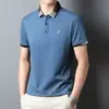 Camisa POLO Masculina de Manga Curta Nova para Negócios Verão Leve de Luxo-Casual Top Bordado Gola Reversível Roupa para Homens de Meia-Idade e Jovens Camiseta