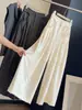 Pantalones Casuales de Encaje con Cordones de Lunares Estilo Retro Coreano Estilo Old Money para Mujer Otoño Nuevo Cintura Alta Adelgazantes Pierna Recta Pierna Ancha Pantalones Scimitar