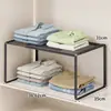 Prateleira organizadora retrátil para guarda-roupa, ferramenta economizadora de espaço para armário de roupas, prateleira divisória deslizante, sapateira