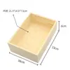 Caja de Madera Rectangular sin Tapa Caja de Madera Organizador de Desorden de Escritorio Caja de Almacenamiento Exhibidor de Supermercado Bandeja de Madera