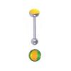 Piercing para Lengua Ins Gradiente Multicolor Venta al por mayor Rosca Externa Película Brillante Acero de Titanio Barra Recta Goteo de Aceite Cabeza Redonda Joyería para Piercing de Lengua Colores Deslumbrantes