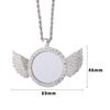 Mingou Transfronterizo Ángel de Amazon Alas Blancas Materiales en Blanco para Transferencia de Calor Collar Día de San Valentín Colgante de Sublimación con Forma de Corazón