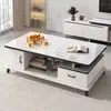 Mesa de centro para sala de estar, adecuada para apartamentos pequeños, mesa de té simple moderna para balcón, mesa de té de vidrio de lujo ligero
