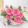 Em estoque atacado decoração de casa simulação flores artificiais pequeno buquê de rosas layout de casamento simulação 5 rosas persas