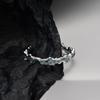 J1307 Azul Menta Serie Lago de Hielo Textura Escarchada Anillo de Epoxi Plata de Ley S925 Transparente Alto Frío Joyería para Niñas