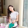 Envío Gratis Hombro Derecho Francés Textura Fresca Moda Ajustado Camiseta Top Suéter de Punto para Mujer Elegante Una Pieza Envío Directo