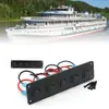 Cargador de Coche Interruptor Ojo de Gato Adecuado para Coche RV Barco Interruptor Botón de Doble Luz Combinación Basculante Cargador de Coche