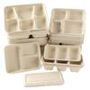 Lonchera para Estudiantes Caja de Empaque Desechable Multicompartimento Caja de Pulpa Biodegradable Ecológica Plato de Cena de Tres Compartimentos Cuatro Compartimentos Cinco Compartimentos Seis Compartimentos