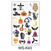 Accesorios para Disfraces de Halloween Niños Pegatinas de Tatuajes de Dibujos Animados Impermeables y a Prueba de Sudor Calabaza Mago Pegatinas de Tatuajes Desechables