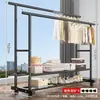Perchero de Ropa Plegable para Dormitorio y Hogar de Pie, Colgador Plegable para Interiores, Almacenamiento Sencillo, Tendedero para Balcón, Engrosado y Reforzado