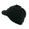 Otoño e invierno explosiones de comercio exterior gorro de punto de lana de color liso gorro con visera gorro cálido para mujer gorro tipo caramelo